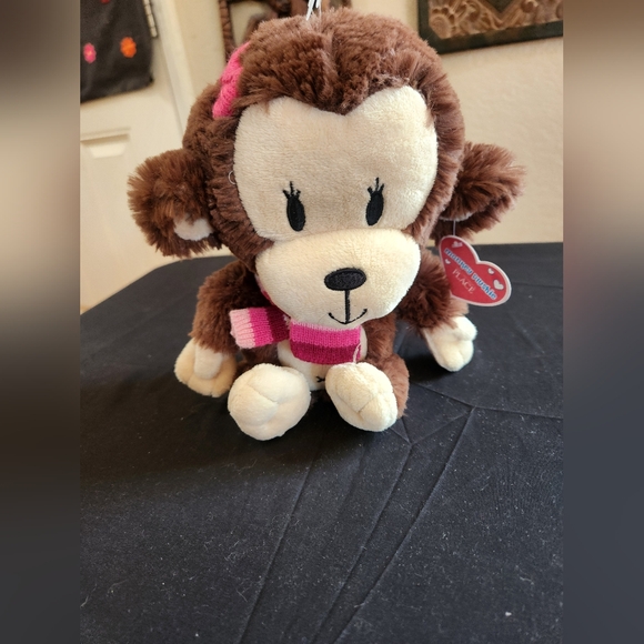 Charming Brown and Cream Stuffed Monkey with Pink Accents  The Children's Place - Picture 4 of 4